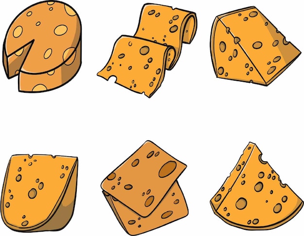 Cheese vector illustratie set