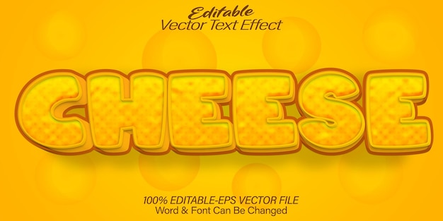 Vector cheese vector text effect editable alphabet cheddar yellow italian