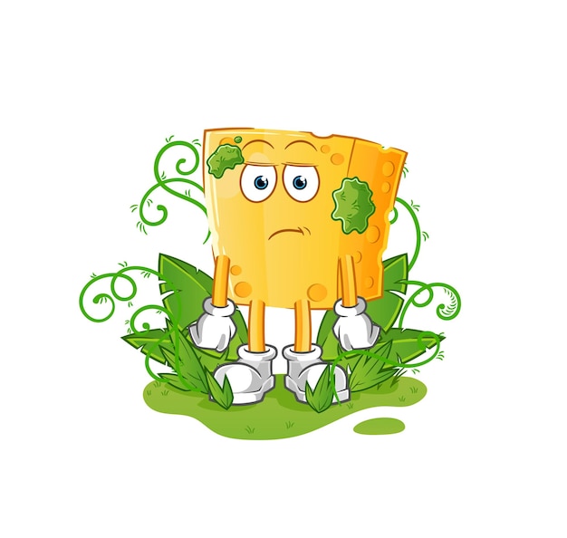 Cheese waiting too long mascot cartoon vector