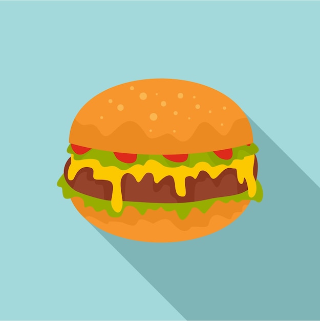 Cheeseburger icon Flat illustration of cheeseburger vector icon for web design