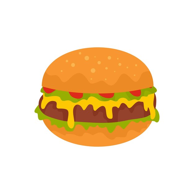 Cheeseburger icon Flat illustration of cheeseburger vector icon for web isolated on white