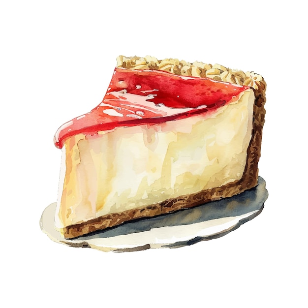 チーズケーキのスライスベクトルイラスト