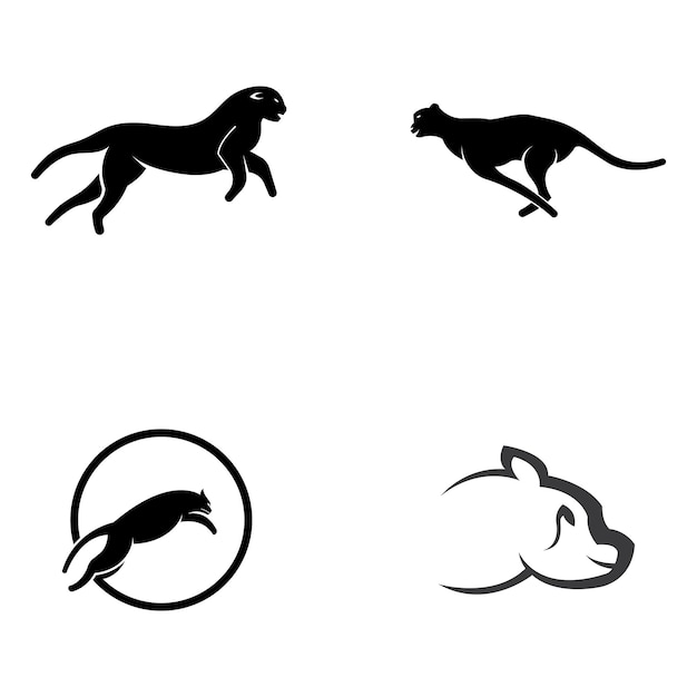 Cheetah animal logo with design concept vector illustration template