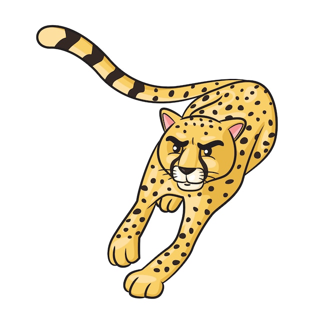 Vector cheetah cute cartoon