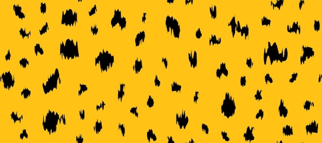 Vector cheetah fur black and yellow abstract simple seamless pattern