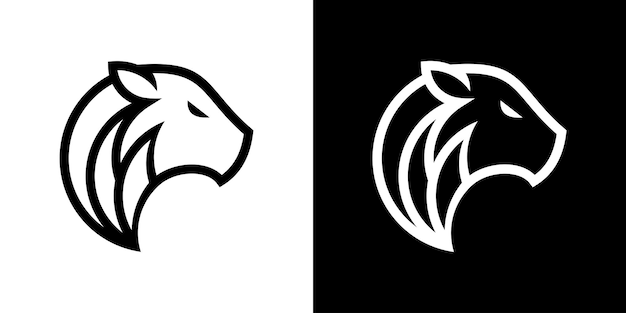 Cheetah head logo design made in a minimalist line style