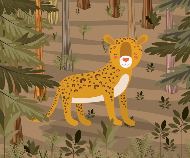 Vector cheetah in de jungle scene