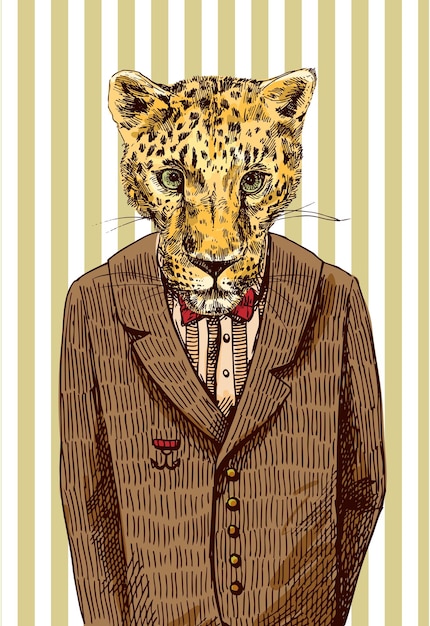 Vector cheetah in a jacket