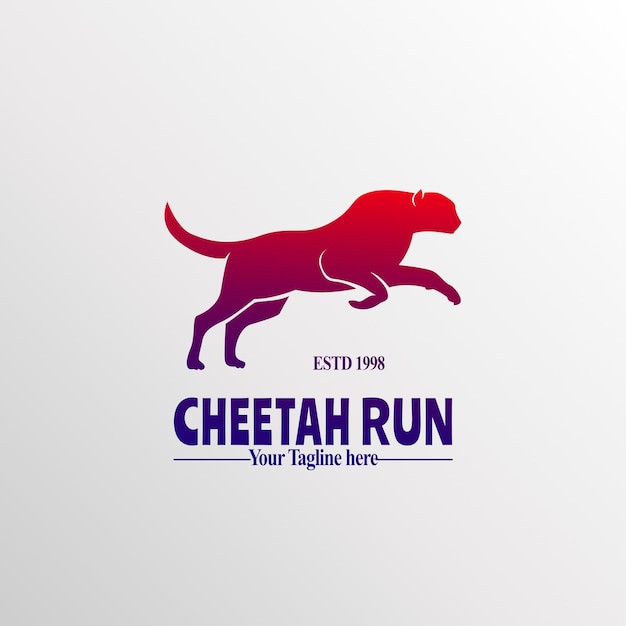 Cheetah logo design. cheetah silhouette logo. vintage logo. logo for business or shirt design.