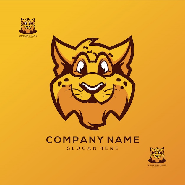 Cheetah logo design Premium Vector