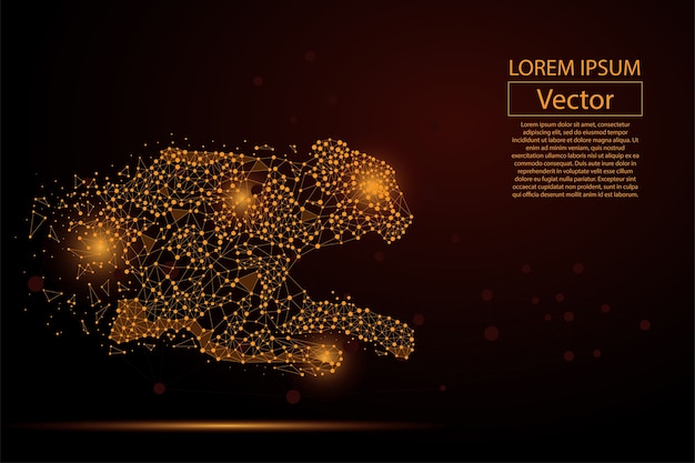 Vector cheetah made of dots