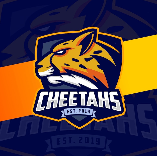 Cheetah mascot esport logo design