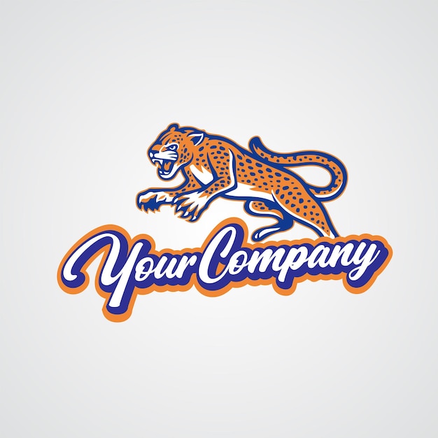 Cheetah Mascot Logo Design - Editable Text