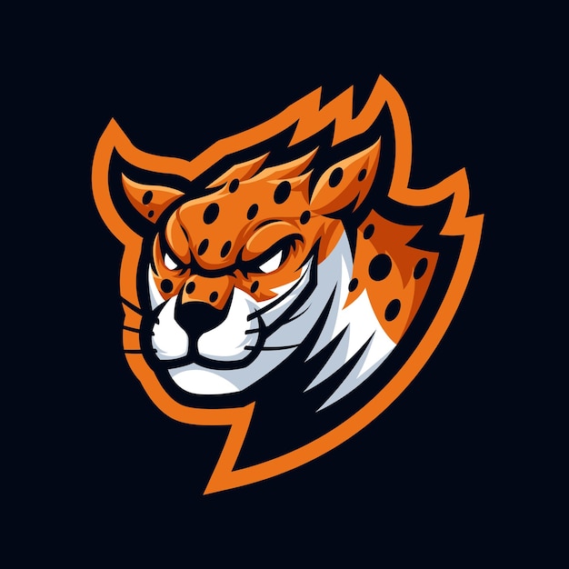 Vector cheetah mascotte logo voor gaming twitch streamer gaming esports youtube facebook