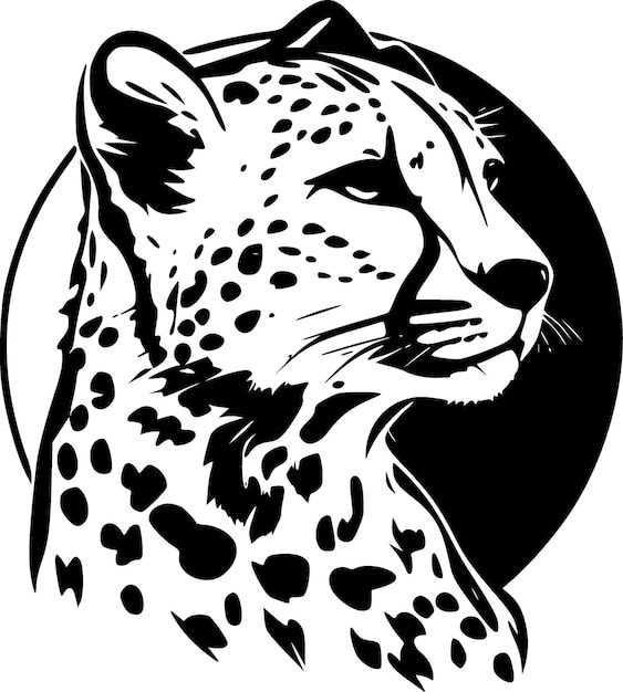 Cheetah Print Black and White Isolated Icon Vector illustration