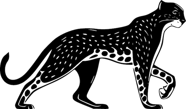 Cheetah Print Zwart-wit geïsoleerd pictogram Vector illustratie