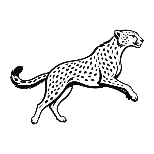 cheetah running icon logo