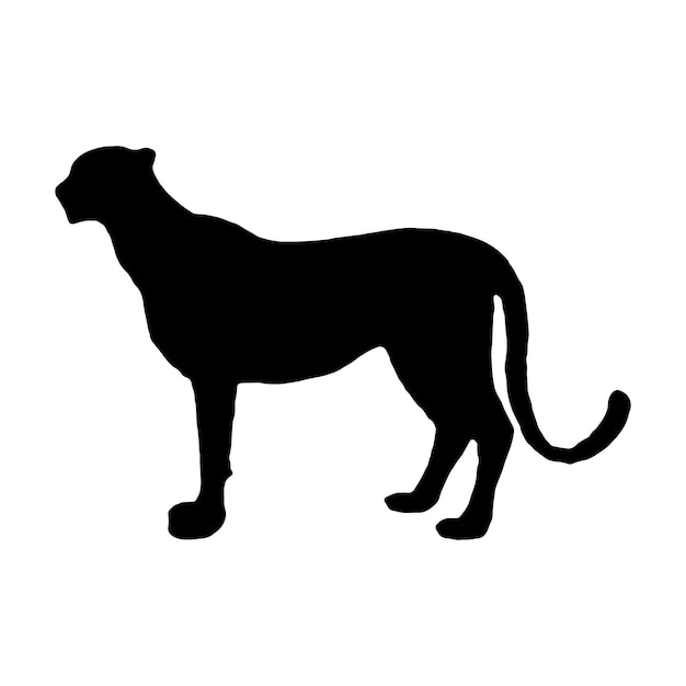 cheetah silhouet vector zwarte kleur op witte achtergrond