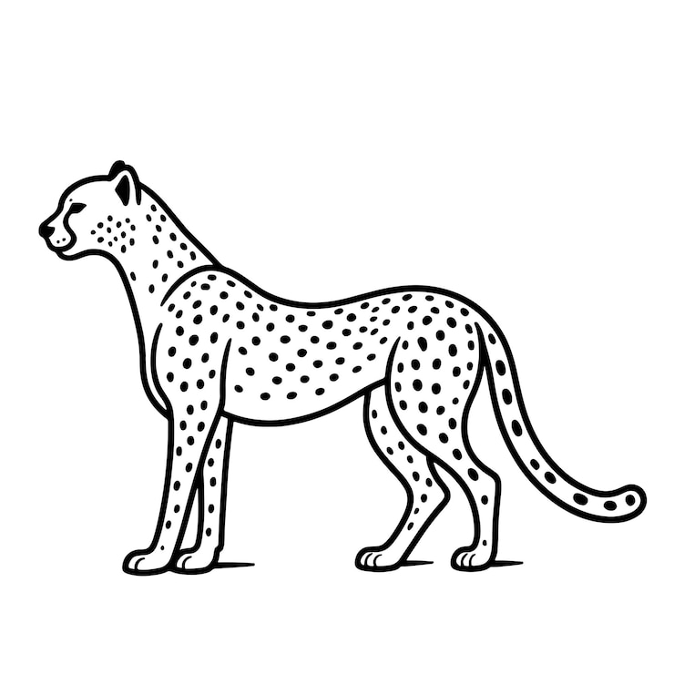 Vector cheetah silhouette cheetah lijn kunst vector illustratie luipaard zwarte silhouet vector
