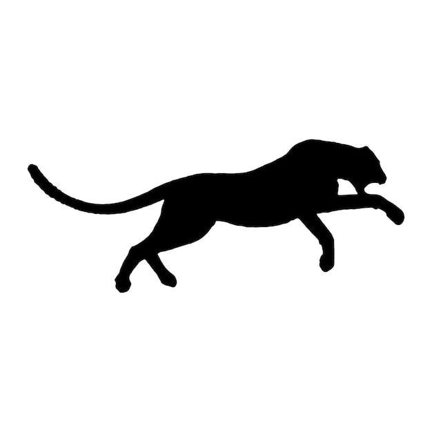 cheetah silhouette vector black color on white background