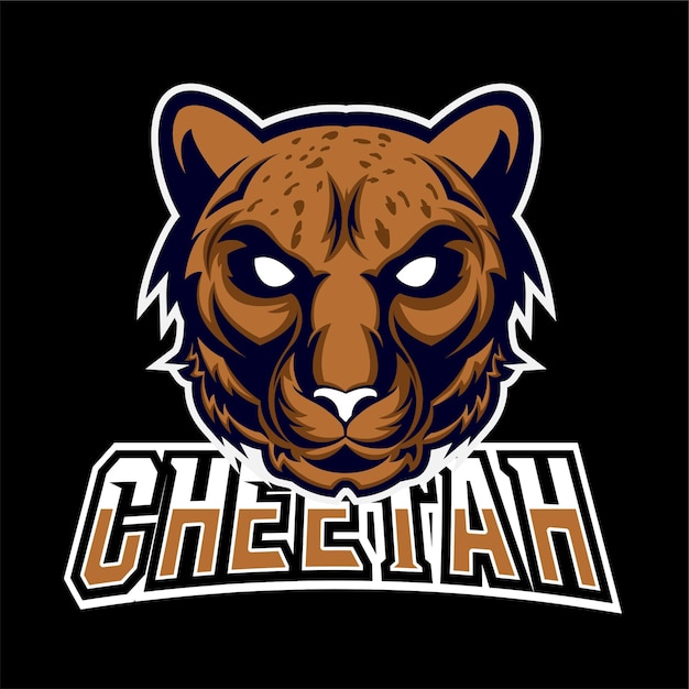 Vettore cheetah sport e logo mascotte di gioco esport