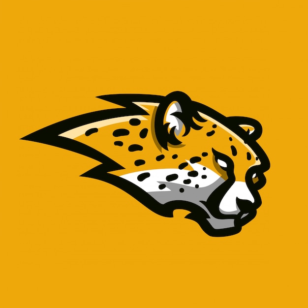 Vector cheetah sport gaming mascotte logo sjabloon