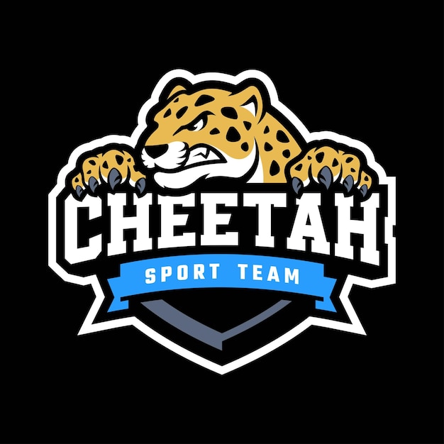 Vector cheetah sport mascot logo design