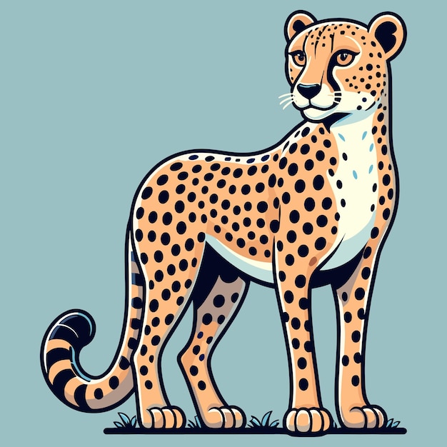 Vettore illustrazione dei cartoni animati di cheetah vector