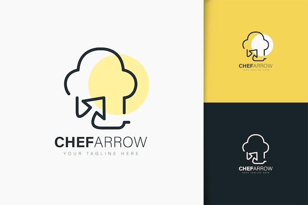 Chef arrow logo design linear style