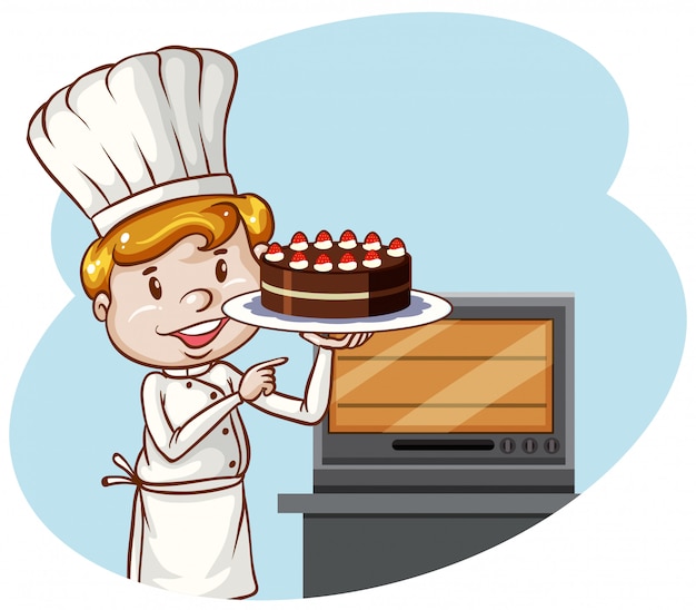 A Chef Baking Cake Bakery