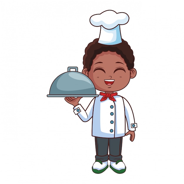 Vector chef boy cartoon