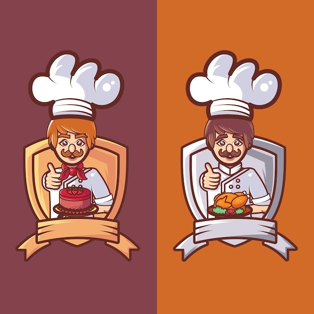 chef boy cook wear unifrom vector illustration
