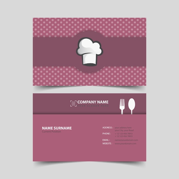 Vector chef business card design template