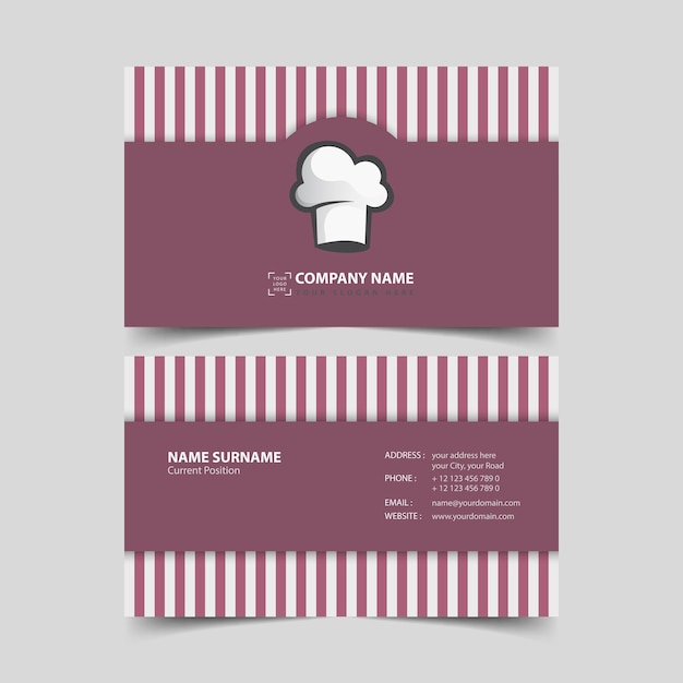 Vector chef business card design template