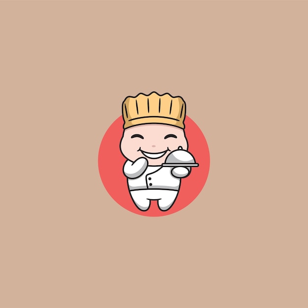 Chef Cartoon Logo Ontwerp Mascotte