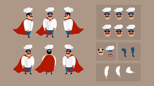 Set di costruzione di personaggi dello chef