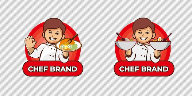 Concetto di logo del personaggio dello chef