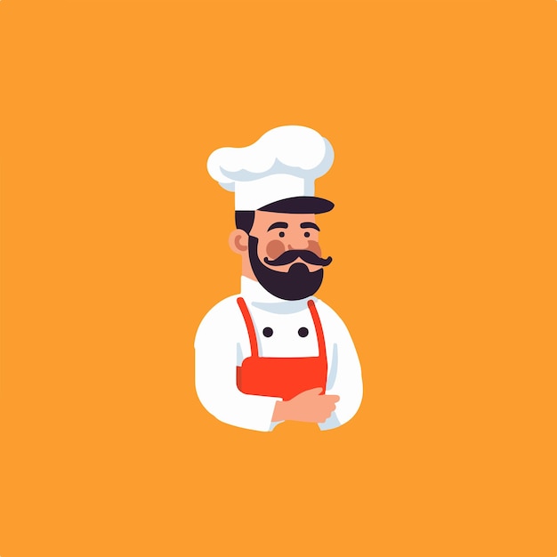 chef cooker flat illustration vector