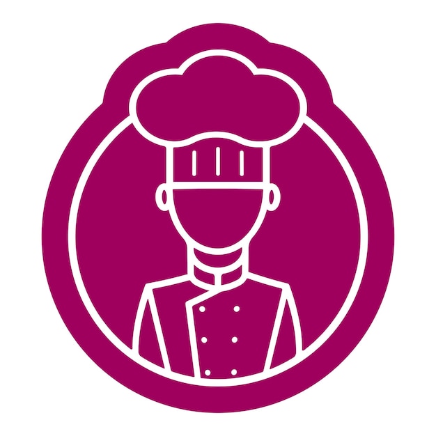 Шеф-повар в шляпе для приготовления пищи Символ логотипа