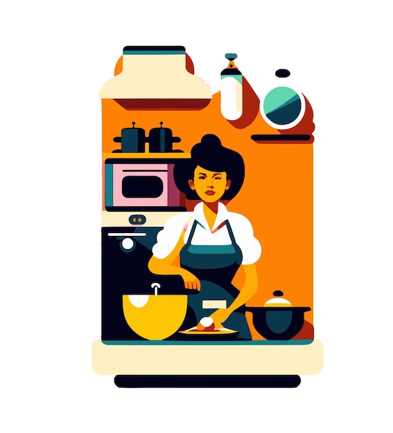 Chef cooking vector illustration