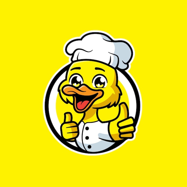 Vector chef duck cute mascot