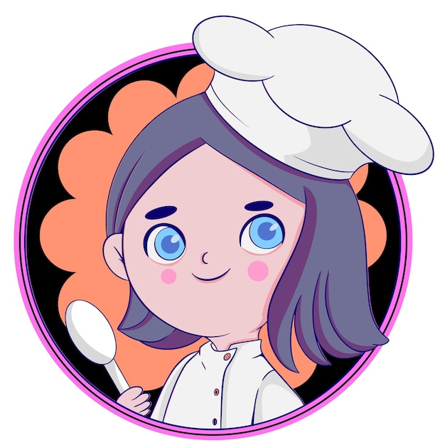 Vector chef food mascot logo illustration