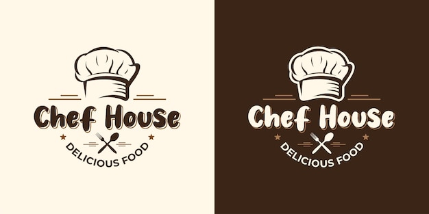 Design del logo del ristorante chef cibo food