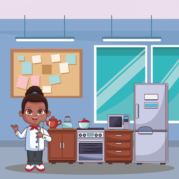 Chef girl cartoon