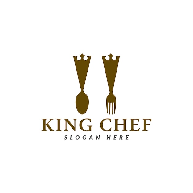 Cappello da chef e design del logo della corona