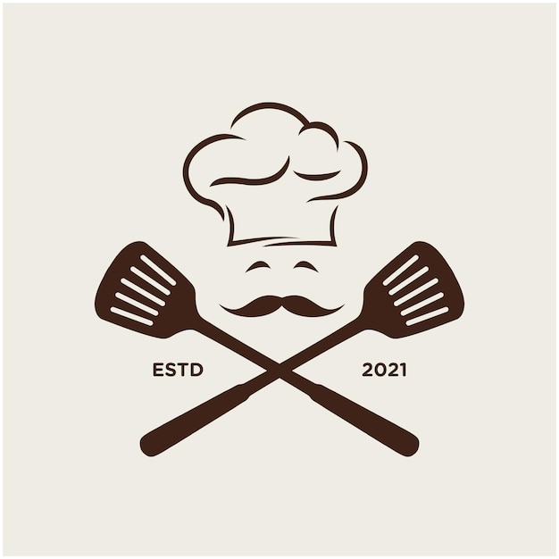 Vector chef hat kitchen logo template inspiration premium vector