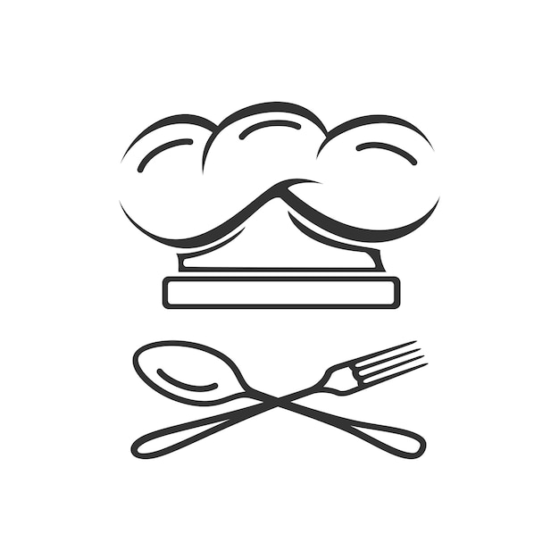 Chef hat and kitchenware icon