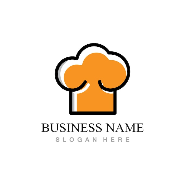 Chef hat logo design with vector illustration template