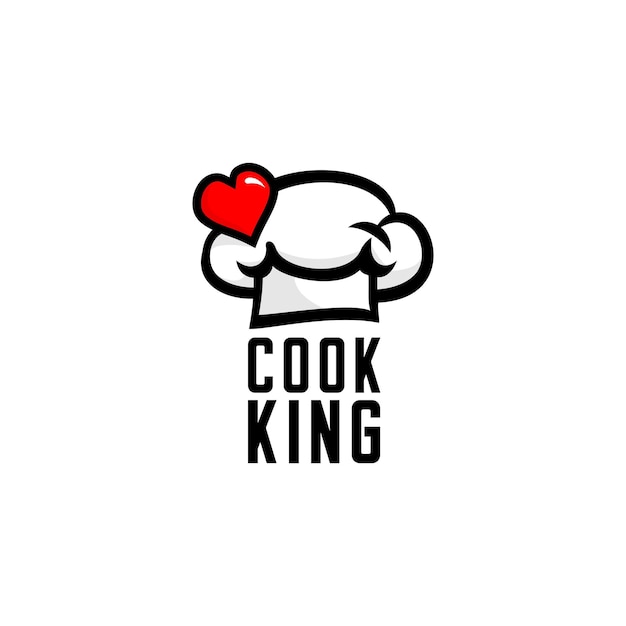 Vector chef hat logo and love sign