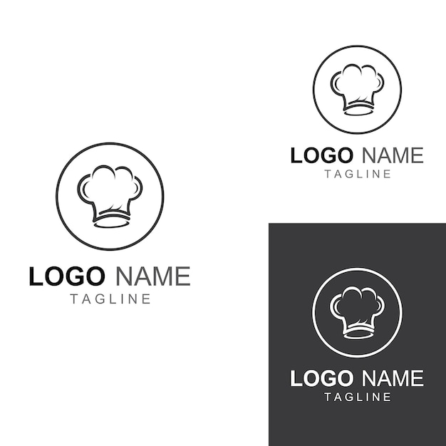 Chef hat logo for restaurant cafe and online food delivery Logo with vector illustration design template